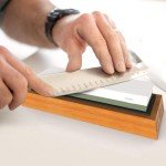 Bamboo Whetstone Holder with Rubber Base Set