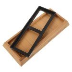 Bamboo Whetstone Holder with Rubber Base Set