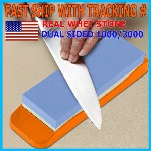 Japanese Whetstone 1000/3000 Knife Sharpener with Holder