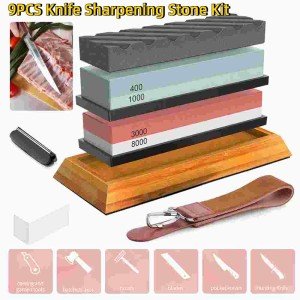 Japanese Whetstone Knife Sharpener Set 400-8000 Grit