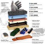 13-Piece Japanese Whetstone Knife Sharpening Set