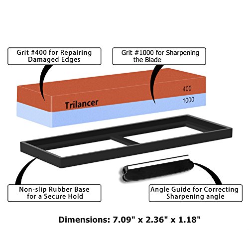 Japanese Whetstone Kit: 400/1000 Grit, 2-Sided Sharpening Stone
