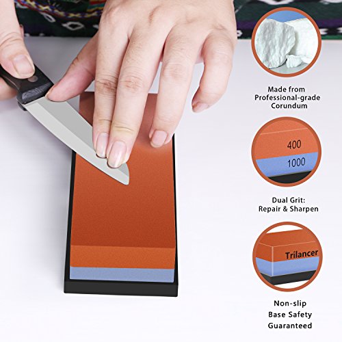 Japanese Whetstone Kit: 400/1000 Grit, 2-Sided Sharpening Stone