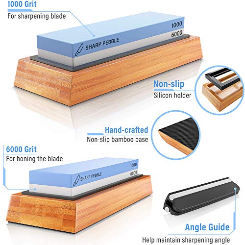 Premium 2 Side Whetstone 1000/6000 for Knife Sharpening