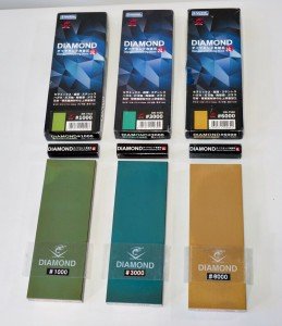 Naniwa Diamond Whetstone Set: 1000, 3000, 6000 Grit