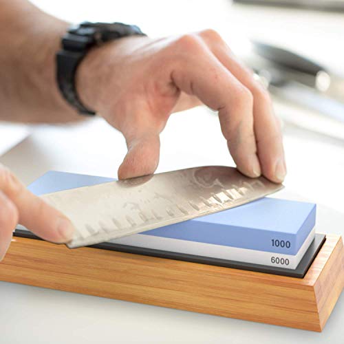 Premium 2 Side Whetstone 1000/6000 for Knife Sharpening