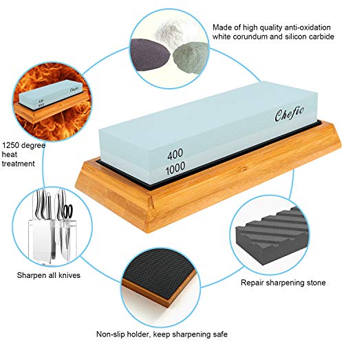Chefic Whetstone Set: 3000/8000 & 400/1000 Grit