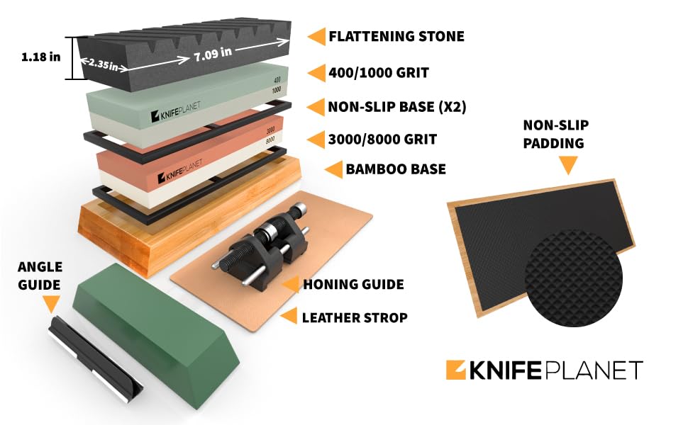Japanese Whetstone Set - Professional Knife Sharpener