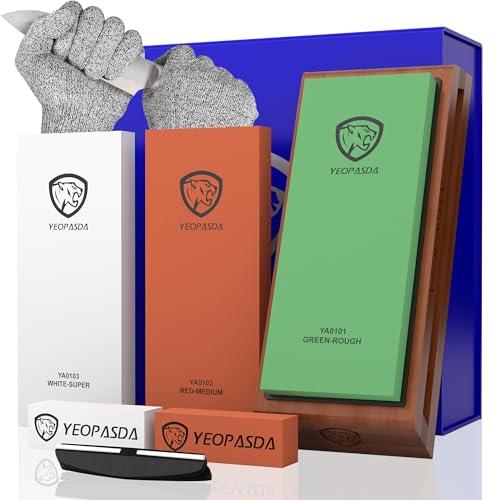 YEOPASDA Extra Large 3-Sided Whetstone Kit