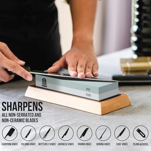 Japanese Whetstone Knife Sharpener Set - Complete Kit