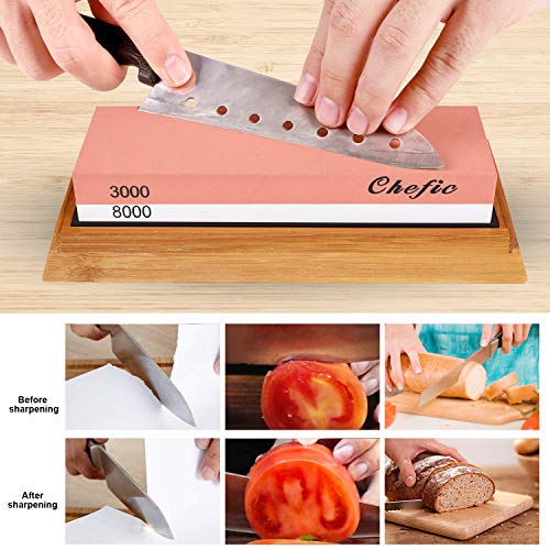 Chefic Whetstone Set: 3000/8000 & 400/1000 Grit