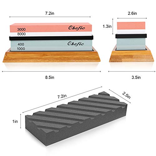 Chefic Whetstone Set: 3000/8000 & 400/1000 Grit