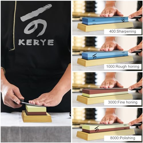 KERYE Professional Japanese Whetstone Knife Sharpening Set