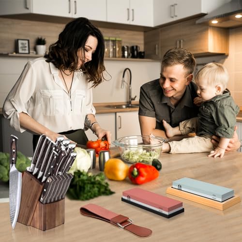 Japanese Whetstone Knife Sharpener Set - Complete Kit