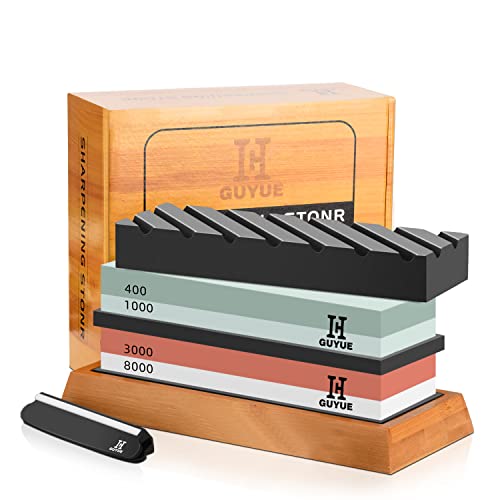 GUYUE 2-in-1 Grit 400/1000, 3000/8000 Whetstone Set