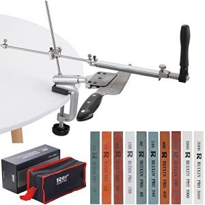 Pro Kitchen Knife Sharpener with 4 Whetstones