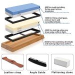 Japanese Whetstone 4-Sided Sharpening Stone Set