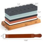 Japanese Whetstone Sharpening Set with Bamboo Base