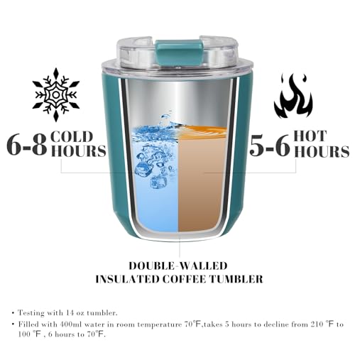 Insulated Tumblers, 10 oz, Stainless Steel - Peacock Blue
