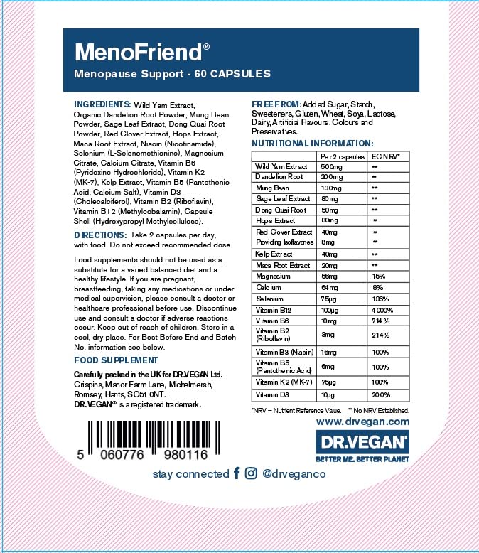 Dr Vegan MenoFriend Menopause Support | 60 Capsules