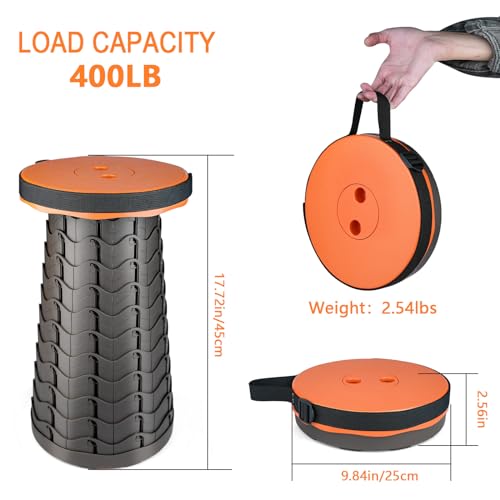 Upgraded Lightweight Folding Stool: 400lbs Load Capacity