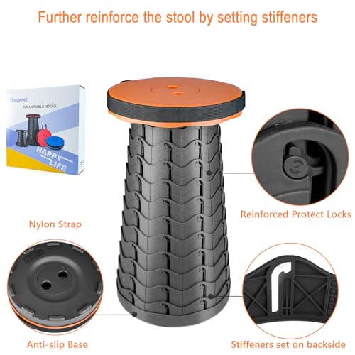 Upgraded Lightweight Folding Stool: 400lbs Load Capacity