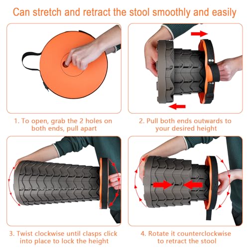 Upgraded Lightweight Folding Stool: 400lbs Load Capacity