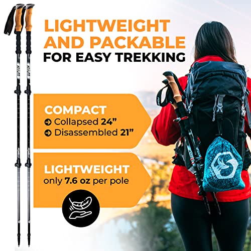 Lightweight Carbon Fiber Hiking Poles with Cork Grips