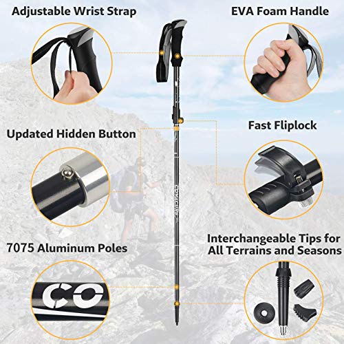 Collapsible Aluminum Alloy Trekking Poles for Hiking