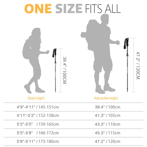 Collapsible Aluminum Alloy Trekking Poles for Hiking