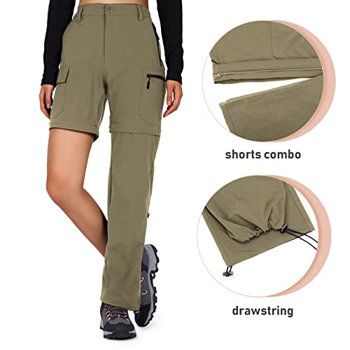 Cycorld Convertible Hiking Pants for Women - Khaki