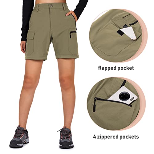 Cycorld Convertible Hiking Pants for Women - Khaki