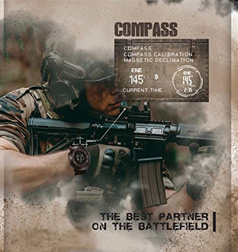 Military Tactical Hiking Watch with Compass & Altimeter