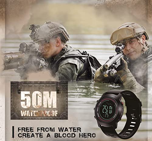 Military Tactical Hiking Watch with Compass & Altimeter