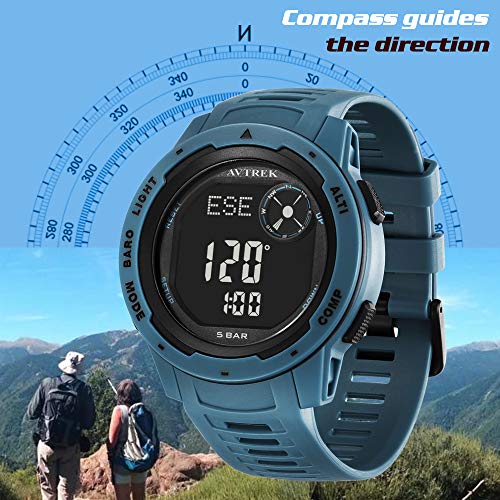 Digital Sports Teen Pedometer Altimeter Watch (Blue)