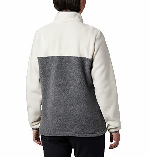 Columbia Women's Benton Springs Snap Pullover, Grey/Chalk, XL