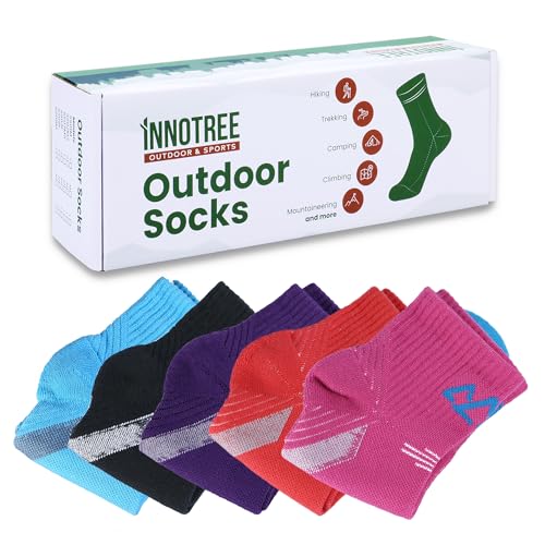Innotree 5-Pack Women's Cushioned Hiking Ankle Socks