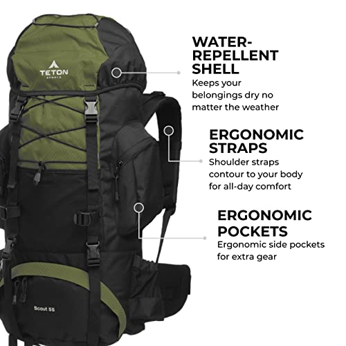 TETON Sports Scout Internal Frame Backpack - All-inclusive for Hiking