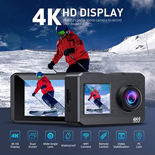 4K Action Camera with Wide Angle Lens