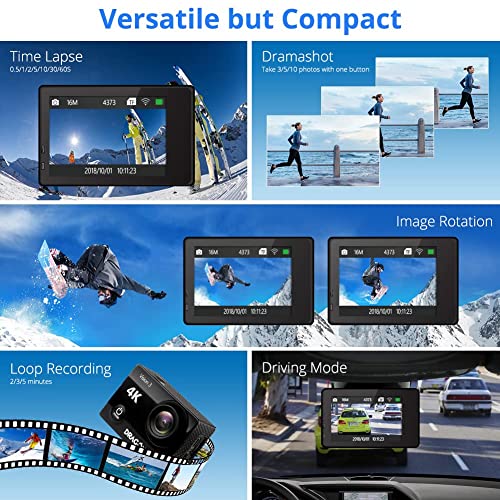 Dragon Touch 4K Waterproof Action Camera with WiFi