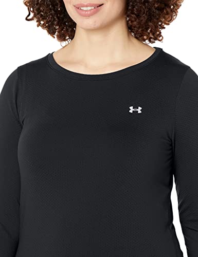Under Armour Women's HeatGear Long-Sleeve T-Shirt, Black/Metallic Silver