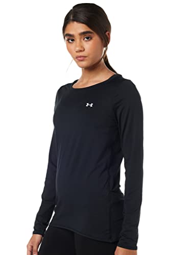 Under Armour Women's HeatGear Long-Sleeve T-Shirt, Black/Metallic Silver