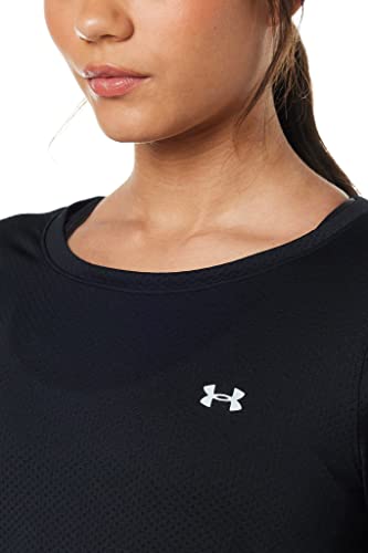 Under Armour Women's HeatGear Long-Sleeve T-Shirt, Black/Metallic Silver