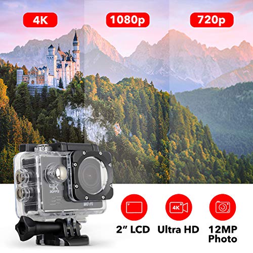 SNAPSHOT 4K Action Camera - Waterproof, Wide Angle