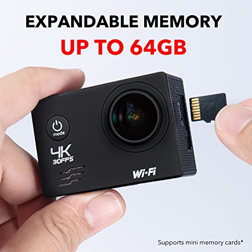 SNAPSHOT 4K Action Camera - Waterproof, Wide Angle