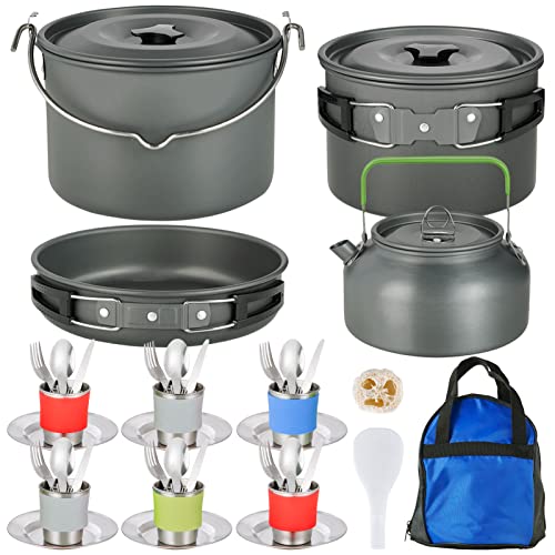 37-Piece Camping Cookware Mess Kit for Outdoor Hiking