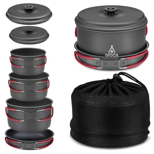 Alocs Camping Cookware Set - Compact, Durable, Outdoor
