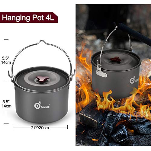 Hiking Cookware Set, 22pcs, Large Hanging Pot