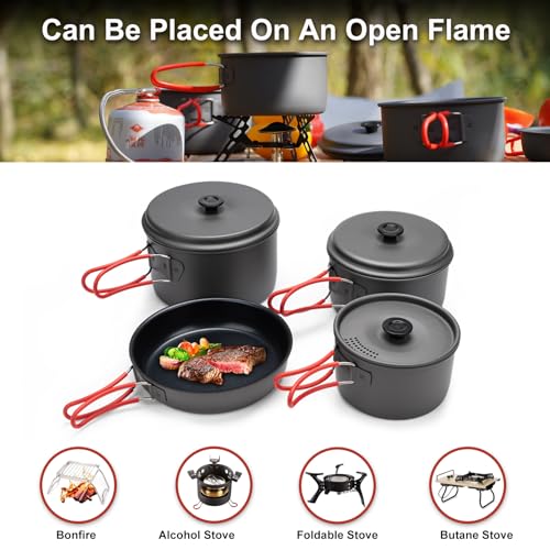 Alocs Camping Cookware Set - Compact, Durable, Outdoor