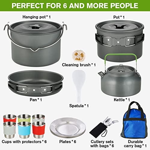 37-Piece Camping Cookware Mess Kit for Outdoor Hiking